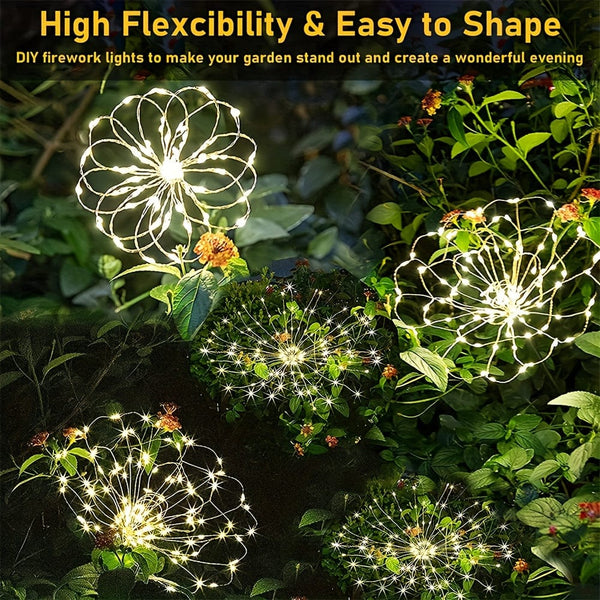 Planet Gates 420LED Solar Garden Lights Solar Firework Lights, 8Mode Lighting Solar Lights Outdoor Waterproof For Garden Patio Walkway Pathway Party Wedding Decorative 360/200/60LED