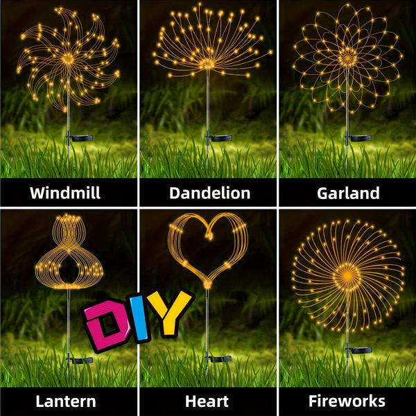 Planet Gates 420LED Solar Garden Lights Solar Firework Lights, 8Mode Lighting Solar Lights Outdoor Waterproof For Garden Patio Walkway Pathway Party Wedding Decorative 360/200/60LED