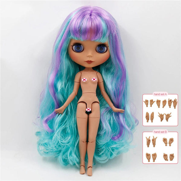 Planet Gates 42687216bm / 30cm heigh ICY DBS Blyth doll joint body white skin black skin dark skin DIY Make up special price give hand set AB girl gift
