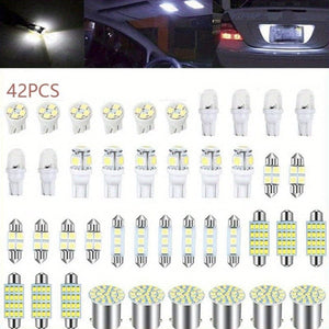 Planet Gates 42pcs 42pcs Durable Car Light Replacement Part Cars Wedge Lights T10 Car Interior Light T5 Map Dome Bulb Tail Lamp License Plate Lighting Trunk Bulbs
