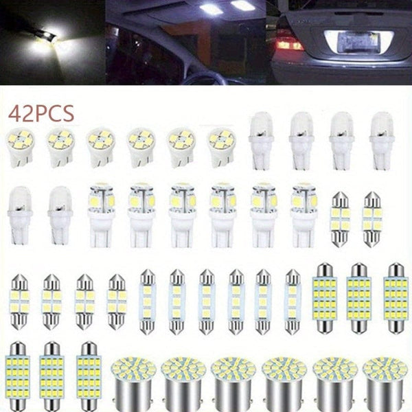 Planet Gates 42pcs 42pcs Durable Car Light Replacement Part Cars Wedge Lights T10 Car Interior Light T5 Map Dome Bulb Tail Lamp License Plate Lighting Trunk Bulbs