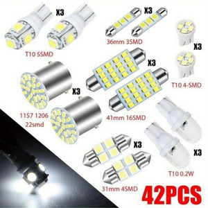 Planet Gates 42pcs 42pcs Durable Car Light Replacement Part Cars Wedge Lights T10 Car Interior Light T5 Map Dome Bulb Tail Lamp License Plate Lighting Trunk Bulbs