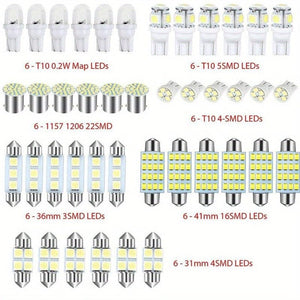 Planet Gates 42pcs 42pcs Durable Car Light Replacement Part Cars Wedge Lights T10 Car Interior Light T5 Map Dome Bulb Tail Lamp License Plate Lighting Trunk Bulbs