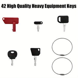Planet Gates 42pcs 42pcs Heavy Duty Equipment Keys Master Set Construction Ignition Keys For Caterpillar For Box For John For Deere For Hyster For Small