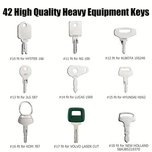 Planet Gates 42pcs 42pcs Heavy Duty Equipment Keys Master Set Construction Ignition Keys For Caterpillar For Box For John For Deere For Hyster For Small