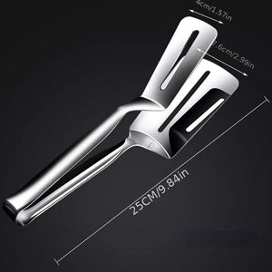 Planet Gates 430 Stainless Steel Frying Tong 1pc, Stainless Steel Fish Spatula Clip, Multi-functional Barbecue Steak Clip, Outdoor Camping Picnic Hiking, Kitchen Stuff Cookware Barbecue Tool Accessories