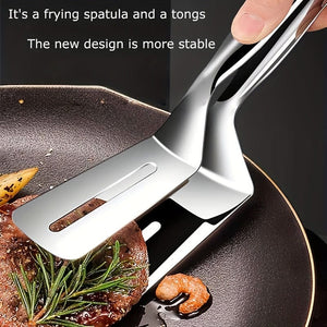 Planet Gates 430 Stainless Steel Frying Tong 1pc, Stainless Steel Fish Spatula Clip, Multi-functional Barbecue Steak Clip, Outdoor Camping Picnic Hiking, Kitchen Stuff Cookware Barbecue Tool Accessories