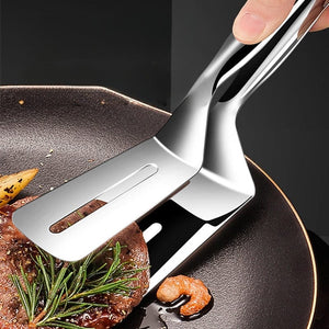 Planet Gates 430 Stainless Steel Frying Tong 1pc, Stainless Steel Fish Spatula Clip, Multi-functional Barbecue Steak Clip, Outdoor Camping Picnic Hiking, Kitchen Stuff Cookware Barbecue Tool Accessories