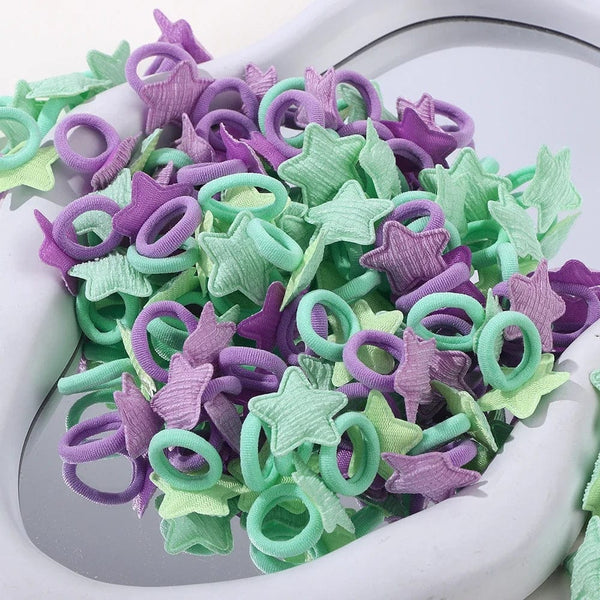 Planet Gates 4337-26 / 20pcs 20pcs Kids Elastic Hair Bands Girls Plush Ball Rubber Band For Children Sweets Scrunchie Hair Ties Clip Baby Hair Accessories