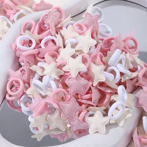 Planet Gates 4337-28 / 20pcs 20pcs Kids Elastic Hair Bands Girls Plush Ball Rubber Band For Children Sweets Scrunchie Hair Ties Clip Baby Hair Accessories