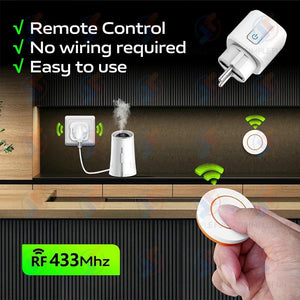 Planet Gates 433Mhz EU FR Wireless Remote Control Plug 16A 220V RF Smart Socket Mini Round Remote,Electrical Outlet for Home Appliance ON/OFF