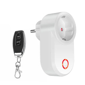 Planet Gates 433MHz RF Universal Remote Electric Smart Socket with Remote Control 220V 15A EU Plug Control for Home Appliance/Lamp/Fan