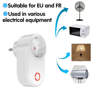 Planet Gates 433MHz RF Universal Remote Electric Smart Socket with Remote Control 220V 15A EU Plug Control for Home Appliance/Lamp/Fan