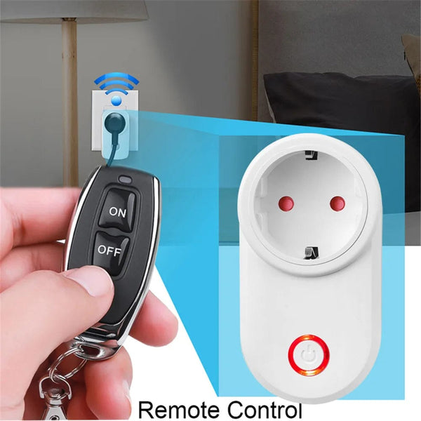 Planet Gates 433MHz RF Universal Remote Electric Smart Socket with Remote Control 220V 15A EU Plug Control for Home Appliance/Lamp/Fan