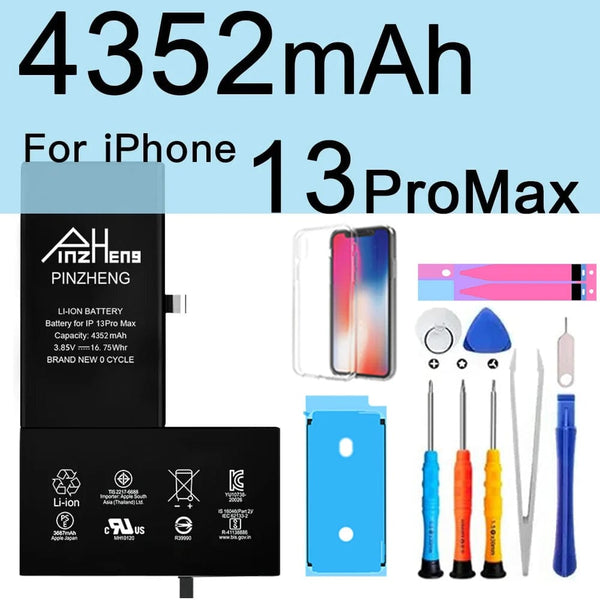Planet Gates 4352mAh For 13ProMax PINZHENG Battery For iPhone X XR XS 11 12 13 Mini Max Pro Promax Real High Capacity Replacement Bateria Warranty One Year