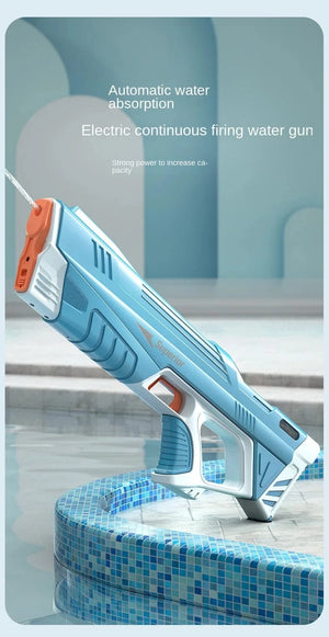 Planet Gates 43cm Full Electric Automatic Water Storage Gun Toys Portable Children Summer Beach Outdoor Fight Fantasy Toys for Boys Kids Game