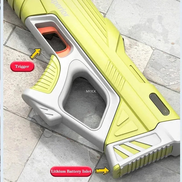 Planet Gates 43cm Full Electric Automatic Water Storage Gun Toys Portable Children Summer Beach Outdoor Fight Fantasy Toys for Boys Kids Game