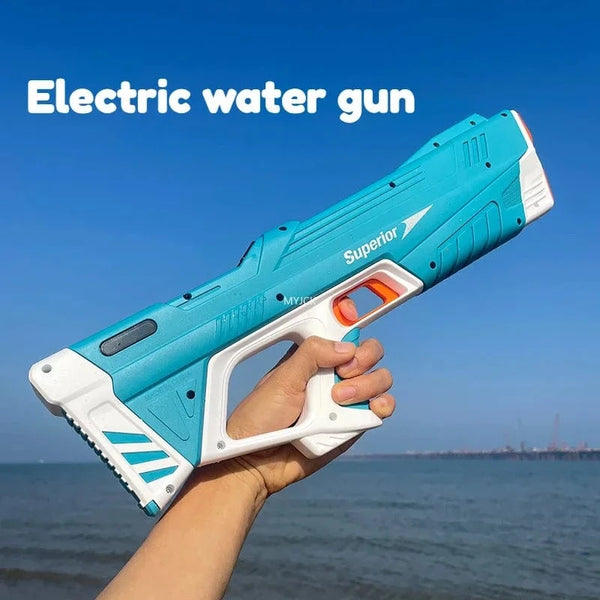 Planet Gates 43cm Full Electric Automatic Water Storage Gun Toys Portable Children Summer Beach Outdoor Fight Fantasy Toys for Boys Kids Game