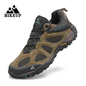 Planet Gates 44 / Khaki HIKEUP Men Shoes Breathable Splashproof Outdoor Hiking Shoes Mountain Climbing Sport Men Hunting Trekking Sneaker