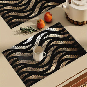 Planet Gates 45*30cm 1pc, Non-Slip Heat-Resistant PVC Mat for Woven Table Cloth and Desktop Protection - European Western Style Kitchen Placemat for Home Decoration