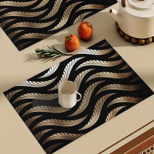 Planet Gates 45*30cm 1pc, Non-Slip Heat-Resistant PVC Mat for Woven Table Cloth and Desktop Protection - European Western Style Kitchen Placemat for Home Decoration