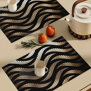 Planet Gates 45*30cm 1pc, Non-Slip Heat-Resistant PVC Mat for Woven Table Cloth and Desktop Protection - European Western Style Kitchen Placemat for Home Decoration