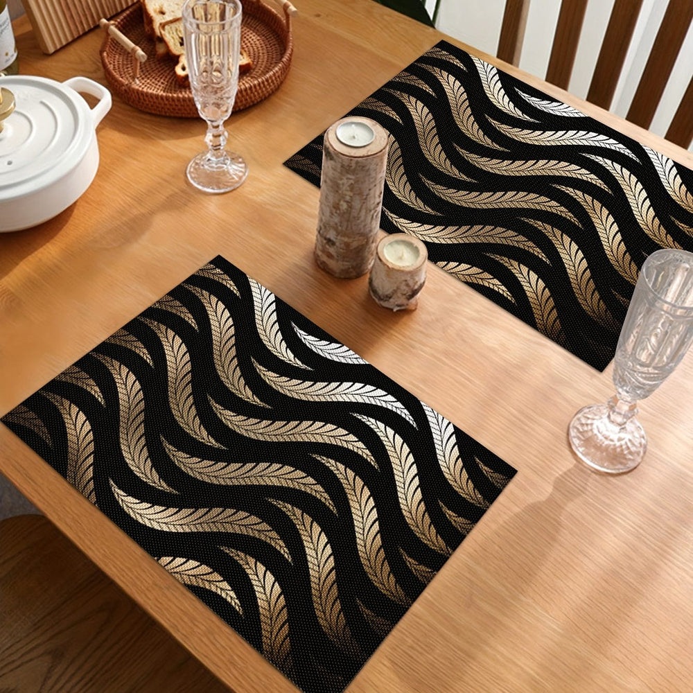 Planet Gates 45*30cm 1pc, Non-Slip Heat-Resistant PVC Mat for Woven Table Cloth and Desktop Protection - European Western Style Kitchen Placemat for Home Decoration