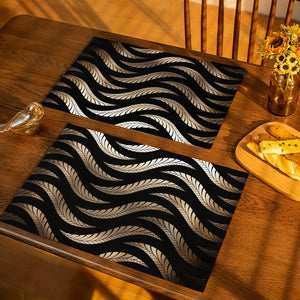 Planet Gates 45*30cm 1pc, Non-Slip Heat-Resistant PVC Mat for Woven Table Cloth and Desktop Protection - European Western Style Kitchen Placemat for Home Decoration