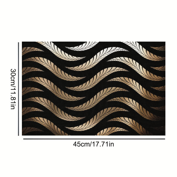 Planet Gates 45*30cm 1pc, Non-Slip Heat-Resistant PVC Mat for Woven Table Cloth and Desktop Protection - European Western Style Kitchen Placemat for Home Decoration