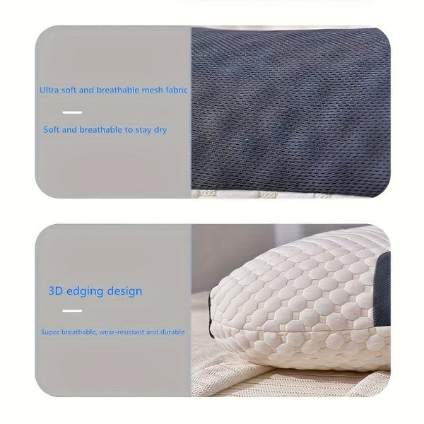 Planet Gates 45*70cm 1pc Knitted Thin Pillow With Cervical Neck Protection, Sleep Massage Pillow Core, Moisture Absorbing Breathable Antibacterial Household Bedding Pillow Suitable For Living Room, Bedroom, Home Decoration