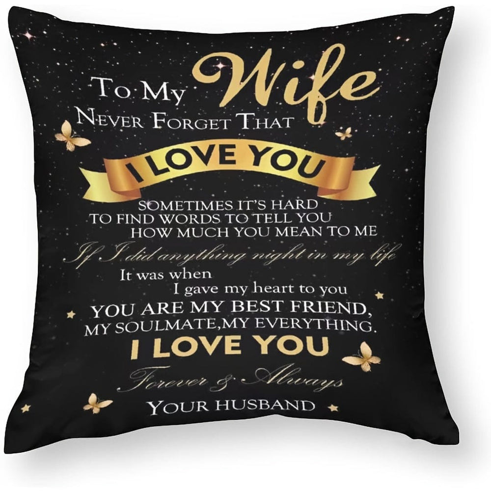 Planet Gates 45.72x45.72 cm 1pc I Love You Gifts For Her Wife Women, Anniversary Wedding Birthday Thanksgiving Gifts, Decorative Throw Cushion Cover Pillow Case For Family Bed Sofa Square Short Plush Decor 45.72x45.72 cm