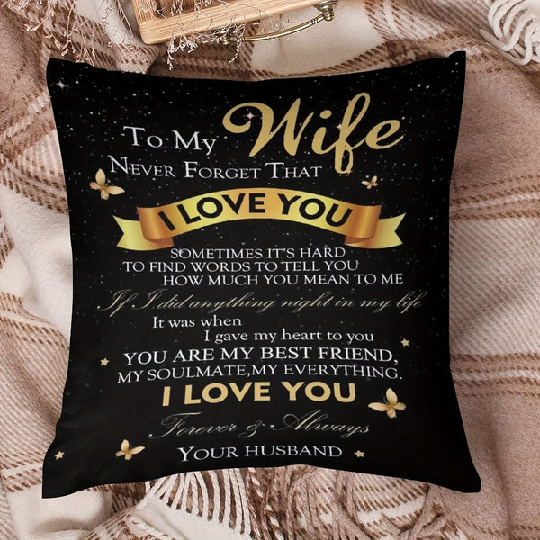 Planet Gates 45.72x45.72 cm 1pc I Love You Gifts For Her Wife Women, Anniversary Wedding Birthday Thanksgiving Gifts, Decorative Throw Cushion Cover Pillow Case For Family Bed Sofa Square Short Plush Decor 45.72x45.72 cm