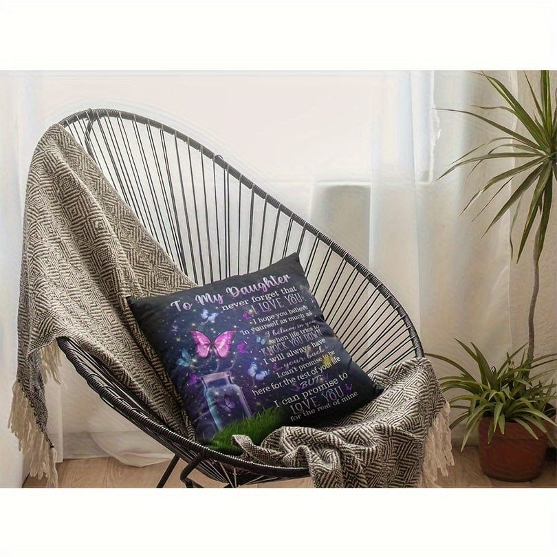 Planet Gates 45.72x45.72 cm 1pc Parnir Gift For Women Gifts For Daughter Pillowcase From Mom - To My Daughter Birthday Gifts For Throw Pillow Covers Short Plush Decor 45.72x45.72 Cm