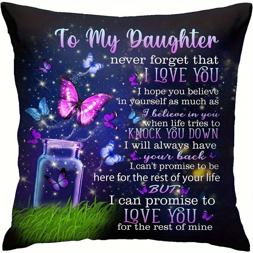 Planet Gates 45.72x45.72 cm 1pc Parnir Gift For Women Gifts For Daughter Pillowcase From Mom - To My Daughter Birthday Gifts For Throw Pillow Covers Short Plush Decor 45.72x45.72 Cm