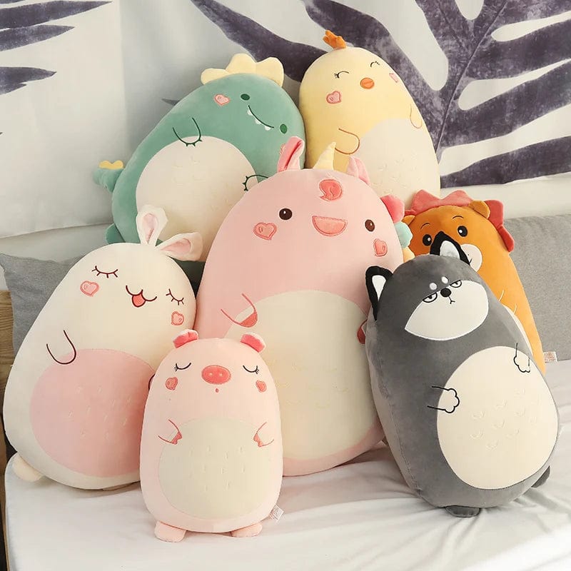 Planet Gates 45/80CM Squishy Toy Kawaii Animal Fat Dinosaur Shiba Inu Dog Pillow Plush Toys Cute Rabbit Doll Girls Bed Sleeping Cushion