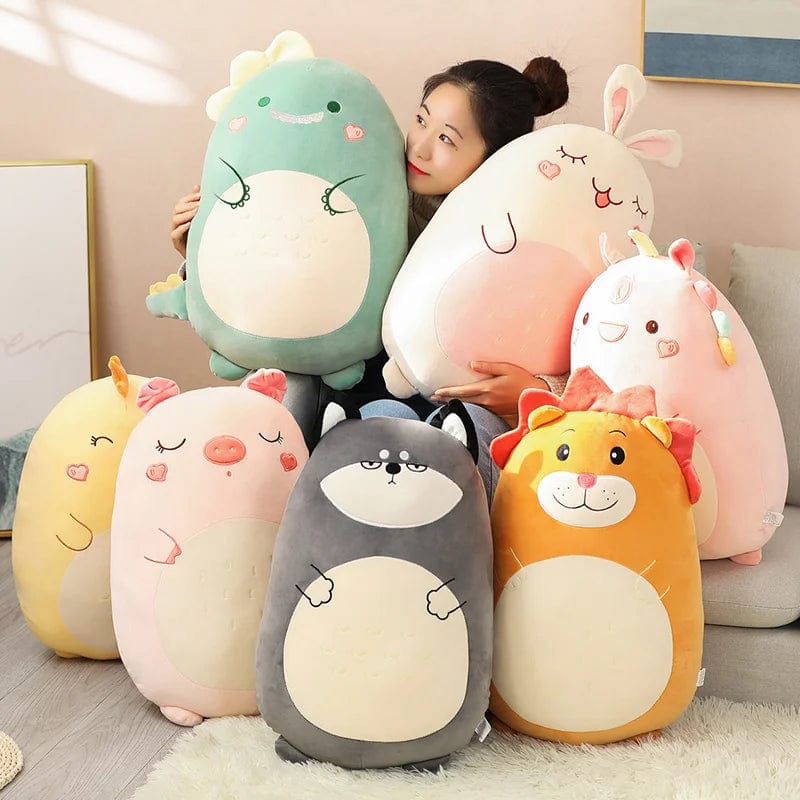 Planet Gates 45/80CM Squishy Toy Kawaii Animal Fat Dinosaur Shiba Inu Dog Pillow Plush Toys Cute Rabbit Doll Girls Bed Sleeping Cushion