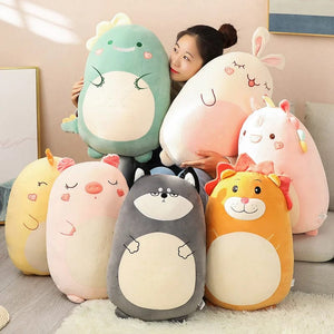 Planet Gates 45/80CM Squishy Toy Kawaii Animal Fat Dinosaur Shiba Inu Dog Pillow Plush Toys Cute Rabbit Doll Girls Bed Sleeping Cushion