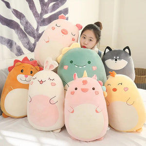 Planet Gates 45/80CM Squishy Toy Kawaii Animal Fat Dinosaur Shiba Inu Dog Pillow Plush Toys Cute Rabbit Doll Girls Bed Sleeping Cushion