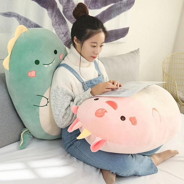 Planet Gates 45/80CM Squishy Toy Kawaii Animal Fat Dinosaur Shiba Inu Dog Pillow Plush Toys Cute Rabbit Doll Girls Bed Sleeping Cushion