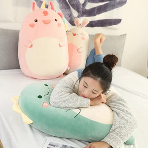 Planet Gates 45/80CM Squishy Toy Kawaii Animal Fat Dinosaur Shiba Inu Dog Pillow Plush Toys Cute Rabbit Doll Girls Bed Sleeping Cushion