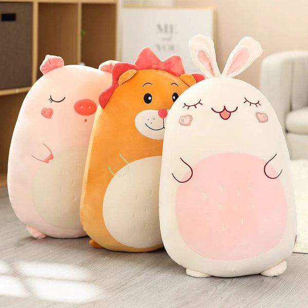 Planet Gates 45/80CM Squishy Toy Kawaii Animal Fat Dinosaur Shiba Inu Dog Pillow Plush Toys Cute Rabbit Doll Girls Bed Sleeping Cushion