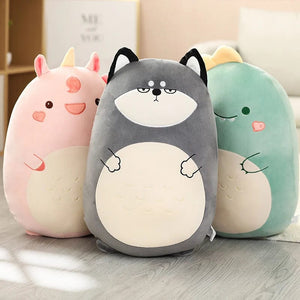 Planet Gates 45/80CM Squishy Toy Kawaii Animal Fat Dinosaur Shiba Inu Dog Pillow Plush Toys Cute Rabbit Doll Girls Bed Sleeping Cushion