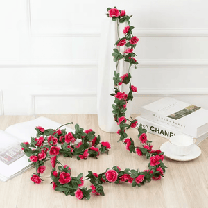 Planet Gates 45 Rose Red 02 1pc, Artificial Flower Vine 45 Peonies Holiday Decoration Wedding Decor Fake Flowers Bedroom Decoration Wall Hanging Wreath Botanical Holiday Spring Autumn Garden Arch Diy Fake Plant Vines, Mother'S Day Decoration