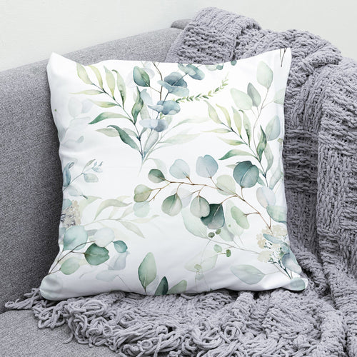 Planet Gates 450MM*450MM 1pc Soft Green Leaf Print Throw Pillow Case for Home Decor - 17.7x17.7in - Easy to Clean - Accent Pillow Cover - Pillow Insert Not Included