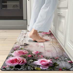 Planet Gates 45cm*120cm 1/2pcs, Carpet, Kitchen Mat, Flower Floor Mat, Kitchen Runner Rug, Durable Bathroom Pads, Non-slip Washable Blanket For Kitchen Living Room Bedroom Coffee Table Sink Laundry Room, Door Mat, Kitchen Floor Mat