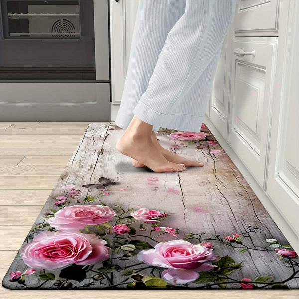 Planet Gates 45cm*120cm 1/2pcs, Carpet, Kitchen Mat, Flower Floor Mat, Kitchen Runner Rug, Durable Bathroom Pads, Non-slip Washable Blanket For Kitchen Living Room Bedroom Coffee Table Sink Laundry Room, Door Mat, Kitchen Floor Mat