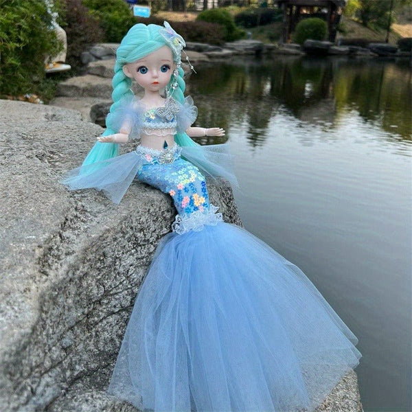 Planet Gates 45cm/17.72inch Mermaid Doll Girl Toy Blue Eyed Children's Princess Doll Wedding Dress Doll,Christmas/Halloween/Thanksgiving Gift