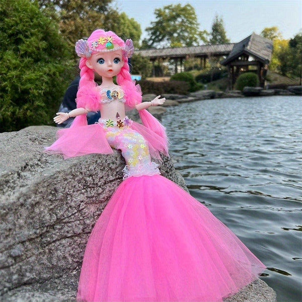 Planet Gates 45cm/17.72inch Mermaid Doll Girl Toy Blue Eyed Children's Princess Doll Wedding Dress Doll,Christmas/Halloween/Thanksgiving Gift
