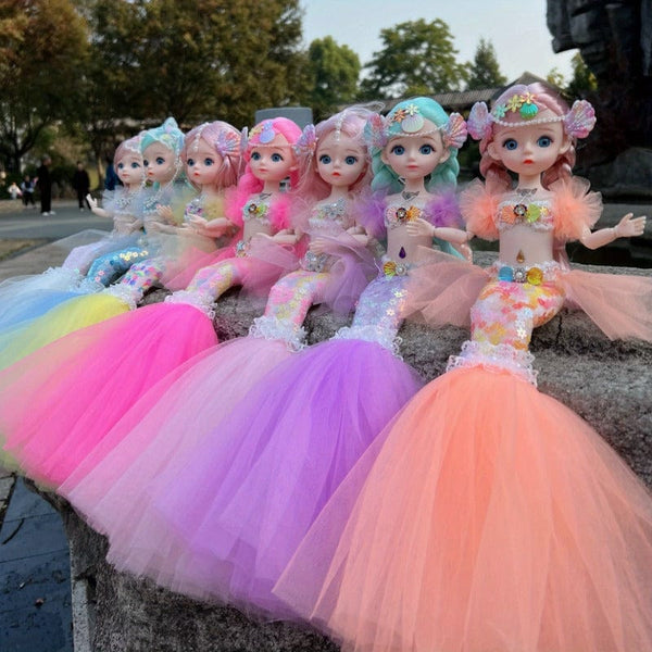Planet Gates 45cm/17.72inch Mermaid Doll Girl Toy Blue Eyed Children's Princess Doll Wedding Dress Doll,Christmas/Halloween/Thanksgiving Gift