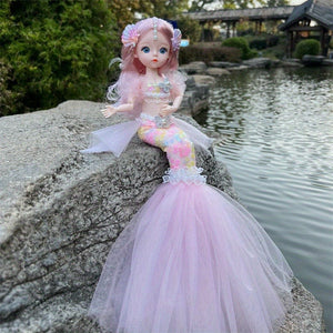 Planet Gates 45cm/17.72inch Mermaid Doll Girl Toy Blue Eyed Children's Princess Doll Wedding Dress Doll,Christmas/Halloween/Thanksgiving Gift